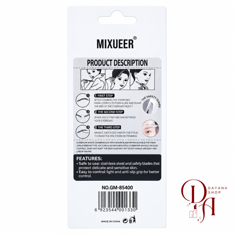 تیغ اصلاح ابرو و صورت میکسیور (Mixueer) بسته ۳ عددی کد 85400